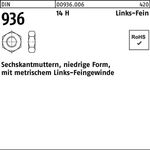 Sechskantmutter DIN 936 links M12x 1,5 -LH 14 H 100 Stück - VPE: 100