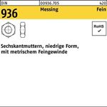 Sechskantmutter DIN 936 M18x 1,5 Messing 25 Stück - VPE: 25