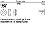 Kronenmutter DIN 937 niedrige FormM20x 1,5 17 H Feingew. 25 Stück - VPE: 25