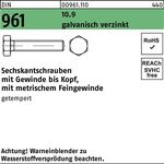 Sechskantschraube DIN 961 VG M20x1,5x 45 10.9 galv.verz. 25 Stück - VPE: 25