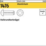 Halbrundkerbnagel DIN 1476 2x 6 Aluminium 500 Stück - VPE: 500