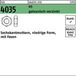 Sechskantmutter ISO 4035 niedrig Fasen M20 5 galv.verz. 50 Stück - VPE: 50