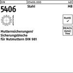 Sicherungsblech DIN 5406 MB 9/M 45x1,5 Stahl f.DIN 981 25 Stück - VPE: 25