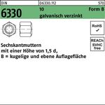 Sechskantmutter DIN 6330 FormB BM 8 SW 13 10 galv.verz. 50 Stück - VPE: 50