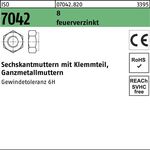 Sechskantmutter ISO 7042 Klemmteil M16 8 feuerverz. 100 Stück - VPE: 100