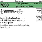 Blechschraube ISO 7050 SEKO Spitze/PH 6,3x80 -C-H Stahl geh.galv.verz. 250St. - VPE: 250