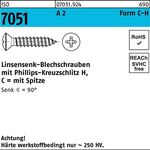 Blechschraube ISO 7051 LISEKO Spitze/PH 2,9x 19 -C-H A 2 1000St. - VPE: 1000