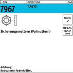 Sicherungsmutter DIN 7967 M20 1.4310 100 Stück - VPE: 100