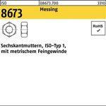 Sechskantmutter ISO 8673 M20x 1,5 Messing 10 Stück - VPE: 10