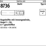 Kegelstift ISO 8736 Innengewinde A 6x 80 Stahl Kegel 1:50 25 Stück - VPE: 25