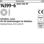 Scheibe EN 14399-6 rund 20 (21x37x 4) Stahl 300 HV 1 Stück PEINER