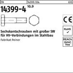 Sechskantschraube EN 14399-4 M20x 105 10.9 1 Stück PEINER