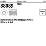 Rundmutter R 88089 Trapezgewinde TR 26x 5 -50 Stahl Höhe=1,5d 1 Stück