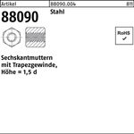 Sechskantmutter R 88090 Trapezgewinde TR30x6-SW46x45 Stahl Höhe=1,5d 1 Stück