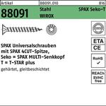 Schraube R 88091 SEKO/T-STAR 3x 20/16-T10 Stahl WIROX 1000 Stück SPAX - VPE: 1000