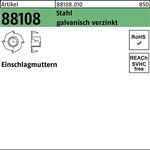 Einschlagmutter R 88108 M6x12x 7,5 Stahl galv.verz. 200 Stück - VPE: 200