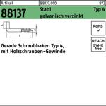 Schraubhaken R 88137 Typ 4 gerade 20x 2,8x 8 Stahl galv.verz. 200St. - VPE: 200