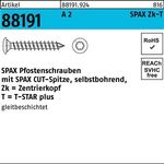Pfostenschraube R 88191 Selbstbohrend 8x 50/45-T40 A 2 50 Stück SPAX - VPE: 50