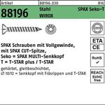 Schraube R 88196 Seko Spitze/T-STAR VG 8x220-T40 Sta galv.verz. WIROX 50St. SPAX - VPE: 50