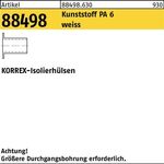 Isolierhülse R 88498 KORREX M6x 20 Polyamid 6 weiß 100 Stück DUBO - VPE: 100