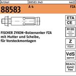 Bolzenanker R 88583 ZYKON FZA 12x 50 M8/50 A 4 20 Stück FISCHER - VPE: 20