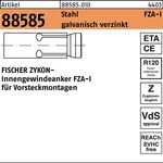 Innengewindeanker R 88585 ZYKON FZA-I 18x80 M10 I Stahl galv.verz. 10St. FISCHER - VPE: 10