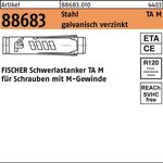 Schwerlastanker R 88683 TA M10 Stahl galv.verz. 25 Stück FISCHER - VPE: 25
