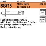 Bolzenanker R 88715 EXA M8 K Stahl galv.verz./Spreizclip A2 100St. FISCHER - VPE: 100