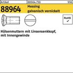 Hülsenmutter R 88964 Liko IG M6x 20 Messing galv. vernickelt 100 Stück - VPE: 100