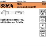 Bolzenanker R 88694 FBZ 10/10 Stahl galv.verz. 50 Stück FISCHER - VPE: 50