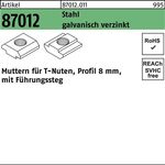 T-Nutenmutter R 87012 Führungssteg 8mm M8 Stahl galv.verz. 100 Stück - VPE: 100
