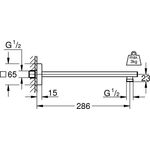 Grohe Brausearm RAINSHOWER Ausldg 286mm chr