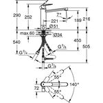 Grohe EH-Spültischbatterie EUROSMART C 1/2Zoll mi-ho Ala integr Vorabsp. chr