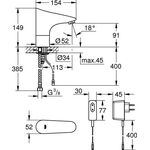 Grohe Infrarot-Elektronik EUROPLUS E 1/2Zoll Steckertrafo o Mischung chr