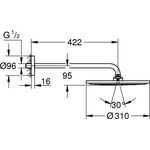 GROHE Kopfbrauseset Rainshower C 310 422mm chr