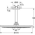 Grohe Kopfbrauseset RAINSHOWER C 310 Deckenauslass 142mm wa sun