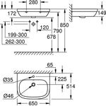 Grohe Waschtisch EURO KERAMIK 1 HL m ÜL 650x514mm awe - VPE: 18
