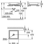 Grohe Aufsatzschale CUBE KERAMIK o HL u ÜL 500x470mm PureGuard/awe