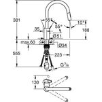 Grohe EH-Spültischbatterie EUROSMART C 1/2Zoll ho Ala chr