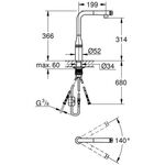 Grohe EH-Spb. ESSENCE SMARTCONTROL L-Auslauf wa sun