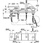 Grohe 4-L-EH-Wannenkombi EUROCUBE su-st