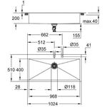 Grohe Edelstahlspüle K800 1024x510mm edelstahl