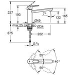 Grohe Einhand-Spültischarmatur BAUFLOW 1/2Zoll mi-ho Ala chr