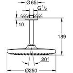 Grohe Kopfbrauseset TEMPESTA 250 Deckenauslass 142mm chr