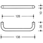 Möbelgriff 548.138B PA 98 signalweiß ma 128mm D.10mm HEWI