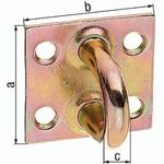 Öse auf Platte 50x50xØ8mm Stahl roh galv. gelb verz. GAH, 2 Stück