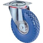 Lenkrolle D.260mm Trgf.160kg m.Platte Radkörper STA PU blau BS ROLLEN