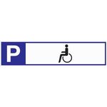 Parkplatzbeschilderung Parkplatz f.Behinderte L460xB110mm Alu.weiß/blau/schwarz