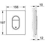 Grohe WC-Betätigung ARENA C 156x197mm senkr. Montage glossy black
