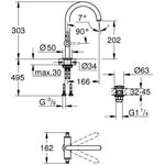 Grohe WT-Einlochbatterie ATRIO 1/2Zoll, L-Size cool sunrise